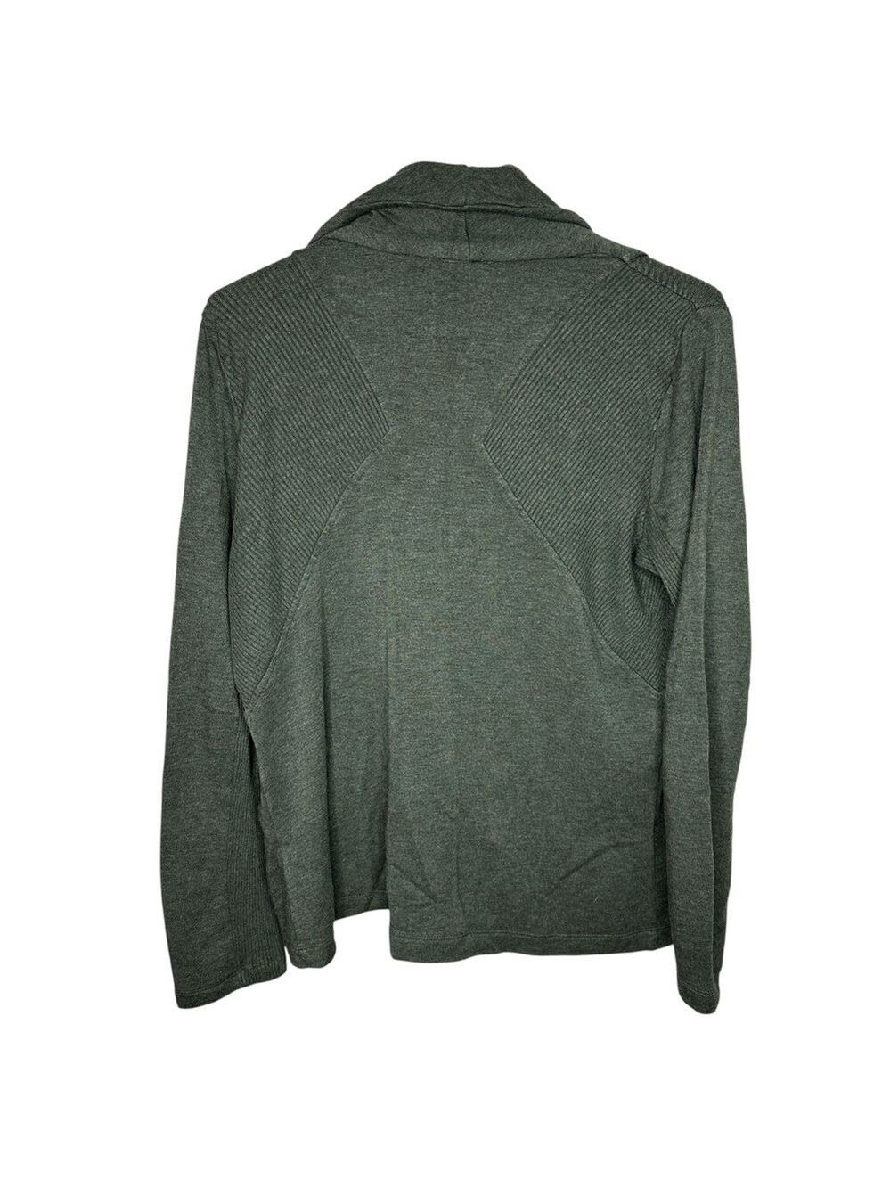 H by Bordeaux Women’s Zip Front Gray Asymmetrical Sweater Size L - Picture 3 of 4
